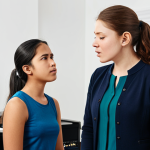 Vocal Trainer in Action**

A professional vocal trainer working with a student in a music studio. The trainer is demonstrating proper breathing techniques and posture. The student is attentively listening and singing. Fully clothed, modest clothing, appropriate attire, safe for work, perfect anatomy, natural proportions, professional setting, high quality.

**