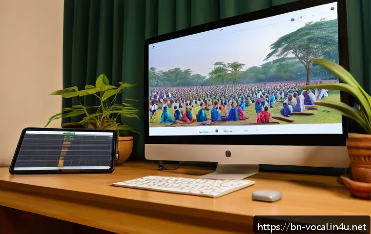 보컬트레이너 학원 운영 - A warm and inviting online music class scene showing a diverse group of Bengali students attentively...